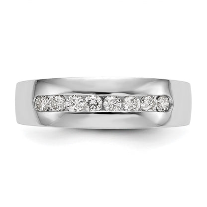 True Origin 14K White Gold Men's 1/2 carat Lab Grown Diamond VS+ F+ Complete Channel Wedding Band Ring