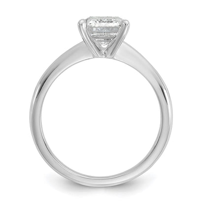 14K White Gold 2 carat Certified Lab Grown Diamond VS+ F+ Emerald Solitaire Complete Engagement Ring