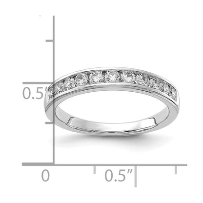 14K White Gold 1/2 carat Lab Grown Diamond VS+ F+ Complete Channel Set Wedding Band Ring