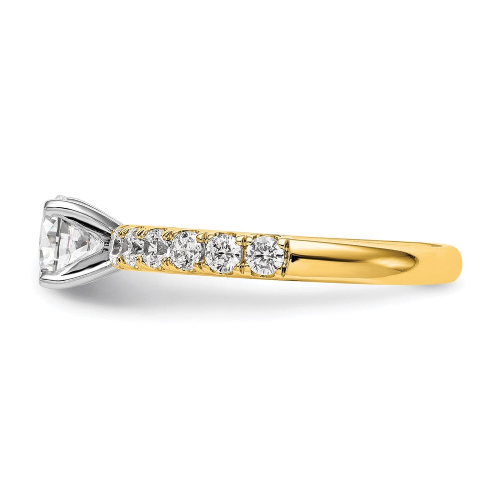 True Origin 14K Yellow Gold 5/8 carat Lab Grown Diamond VS+ F+ Semi-Mount Peg Set Engagement Ring