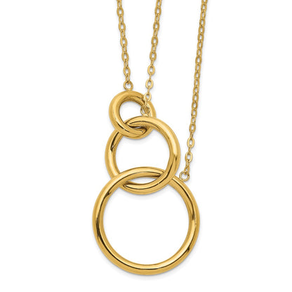 14K Yellow Gold Oval Linked Layer Chain Necklace