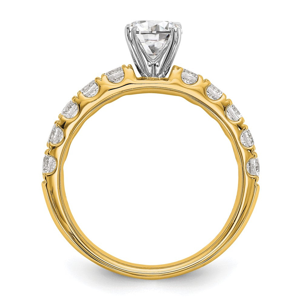 True Origin 14K Yellow Gold 3/4 carat Lab Grown Diamond VS+ F+ Semi-Mount Peg Set Engagement Ring