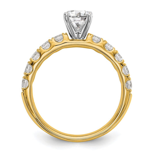True Origin 14K Yellow Gold 3/4 carat Lab Grown Diamond VS+ F+ Semi-Mount Peg Set Engagement Ring
