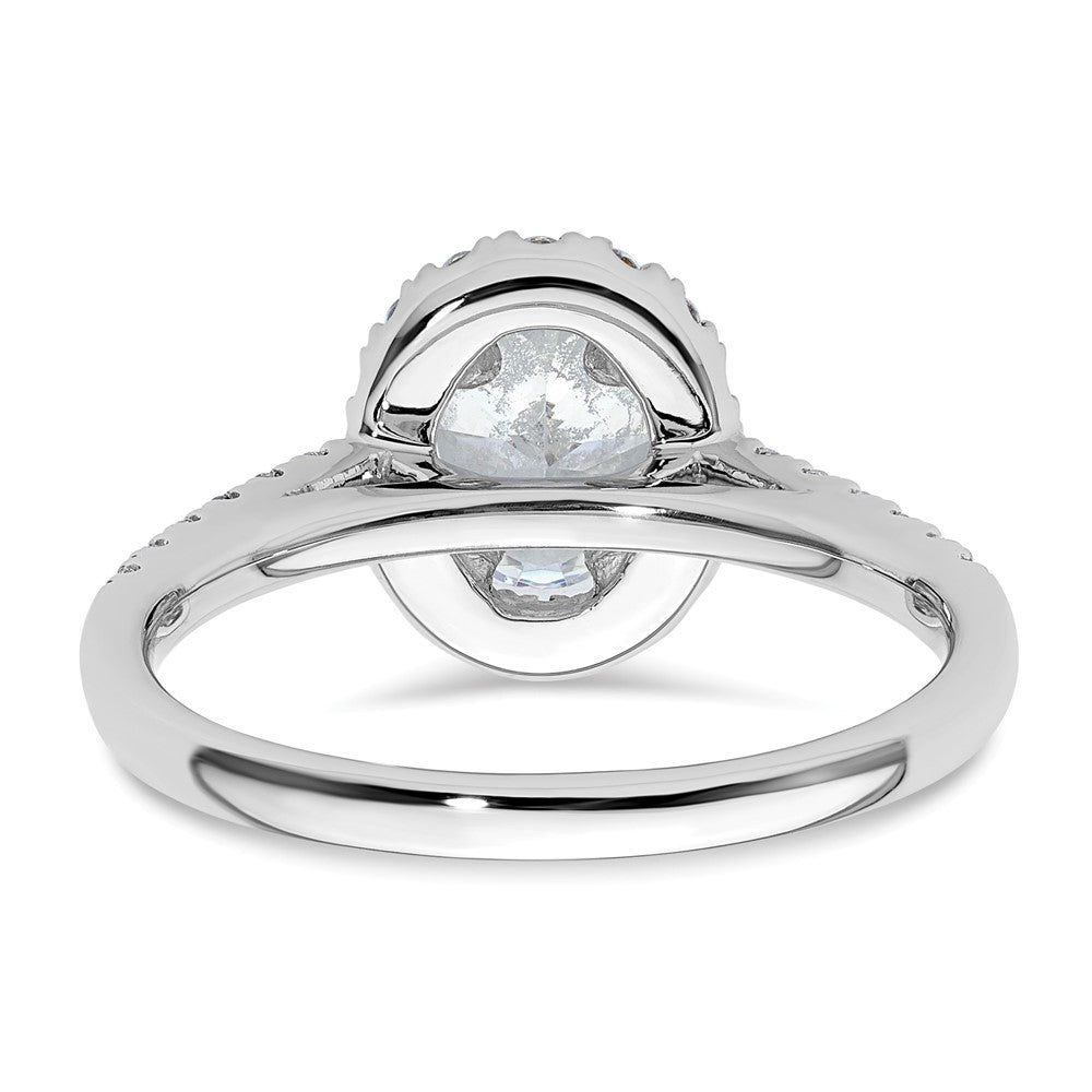 14K White Gold Halo Plus (Holds 3/4 carat (7.5x5.0mm) Oval Center) 3/8 carat Diamond Semi-Mount Engagement Ring