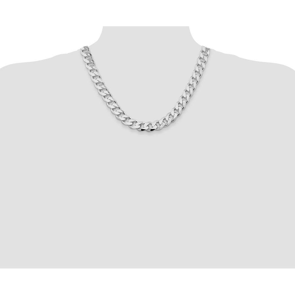 Sterling Silver Rhodium-plated 13mm Curb 20 Inch Chain