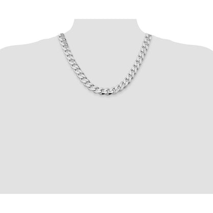 Sterling Silver Rhodium-plated 13mm Curb 20 Inch Chain