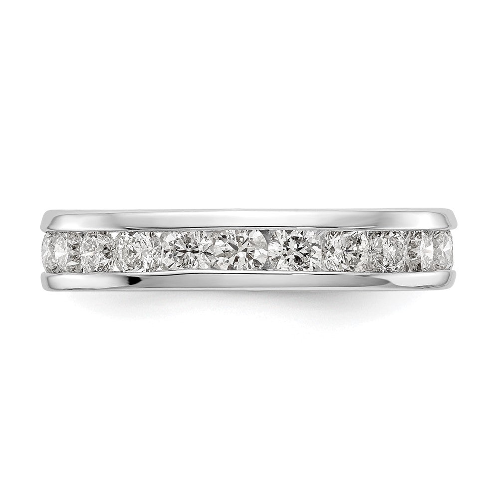 14K White Gold Polished 2ct Channel Set Diamond Eternity Wedding Band Ring