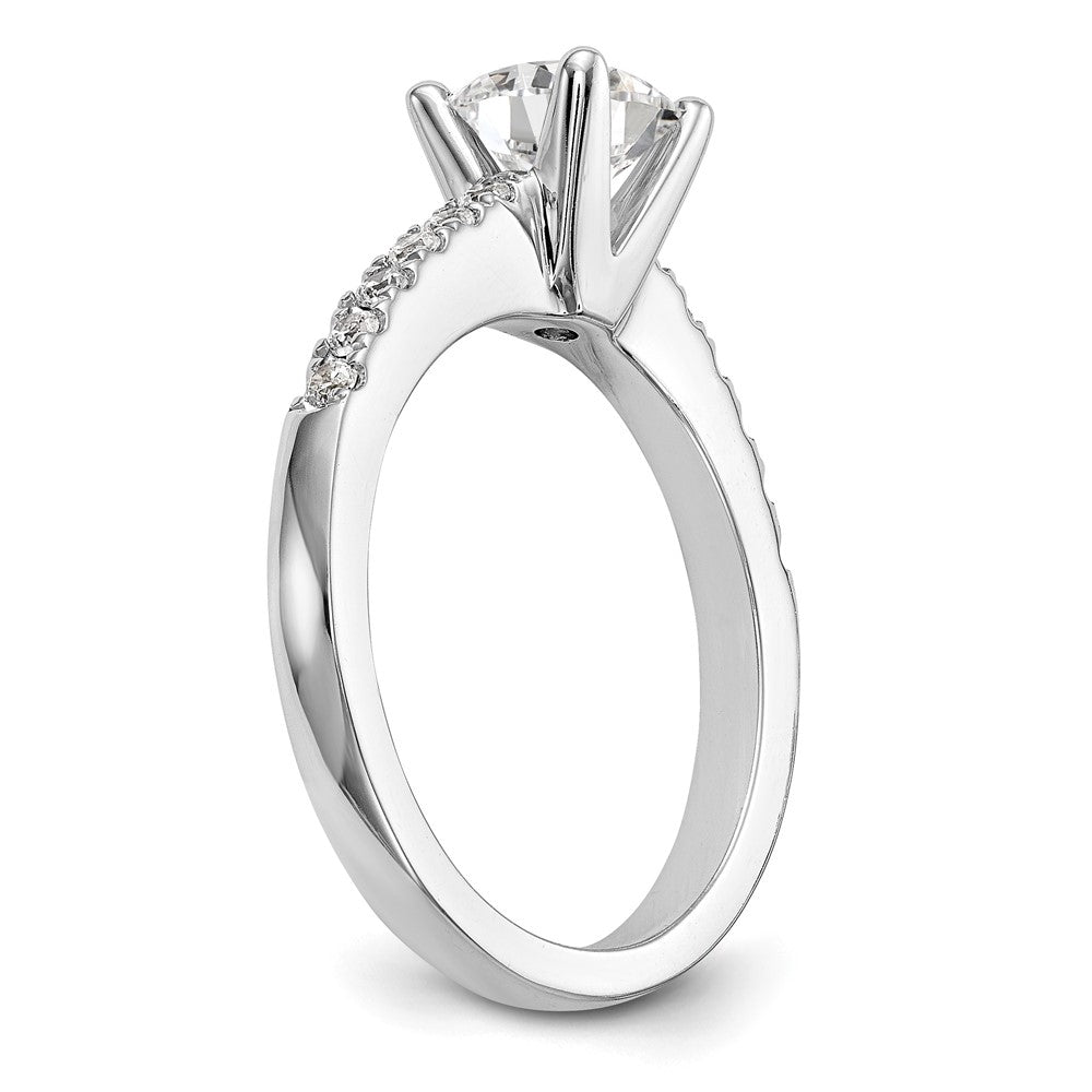 True Origin 14K White Gold 1/3 carat Lab Grown Diamond VS+ F+ Semi-Mount Round Engagement Ring