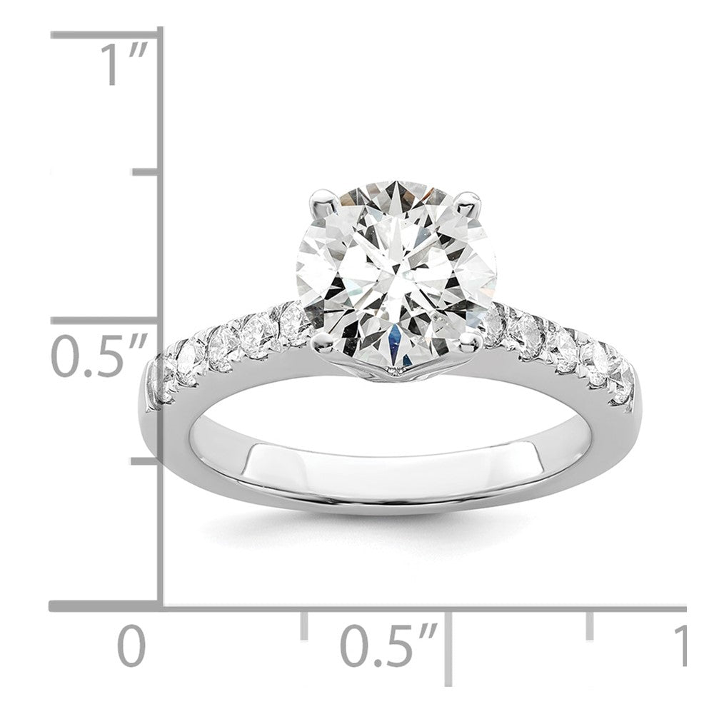 True Origin 14K White Gold 3/8 carat Lab Grown Diamond VS+ F+ Semi-Mount Round Engagement Ring