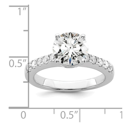 True Origin 14K White Gold 3/8 carat Lab Grown Diamond VS+ F+ Semi-Mount Round Engagement Ring