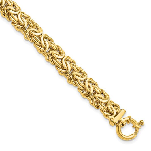 14K Yellow Gold Polished Fancy Link 7.5 Inch Bracelet