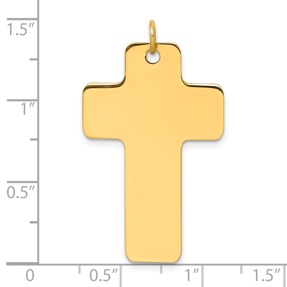 14K Yellow Gold Polished Cross Charm
