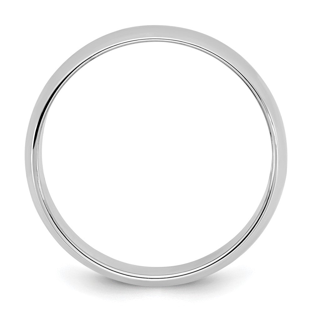 14k White Gold 6.5mm LTW Half Round Wedding Band Ring