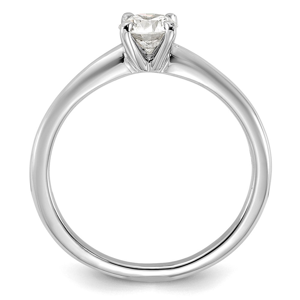 14K White Gold 1/2 carat Certified Lab Grown Diamond VS+ F+ Round Complete Solitaire Engagement Ring