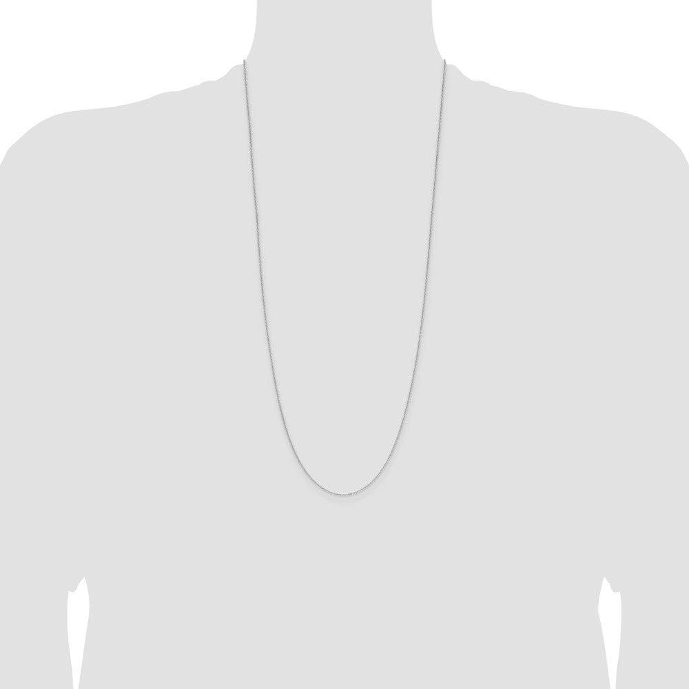 14K White Gold 1.0mm D/C Forzantine Cable 30 Inch Chain