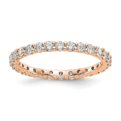 14K Rose Gold Polished shared Prong 1ct Diamond Eternity Wedding Band Ring