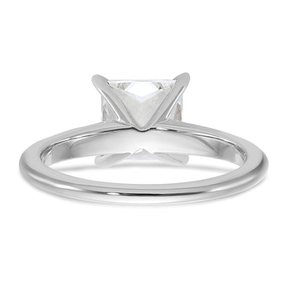 14K White Gold 2 carat Lab Grown Diamond VS+ F+ Princess Complete Solitaire Engagement Ring