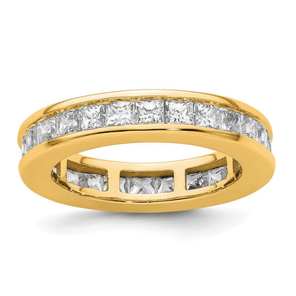 14K Yellow Gold Polished Size 8.5 Channel-set 3 carat Princess Diamond Complete Eternity Wedding Band Ring
