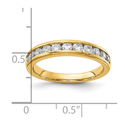14K Yellow Gold 3/4 carat Lab Grown Diamond VS+ F+ Complete Channel Set Wedding Band Ring
