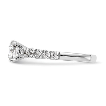 True Origin 14K White Gold 1/2 carat Lab Grown Diamond VS+ F+ Semi-Mount Peg Set Engagement Ring