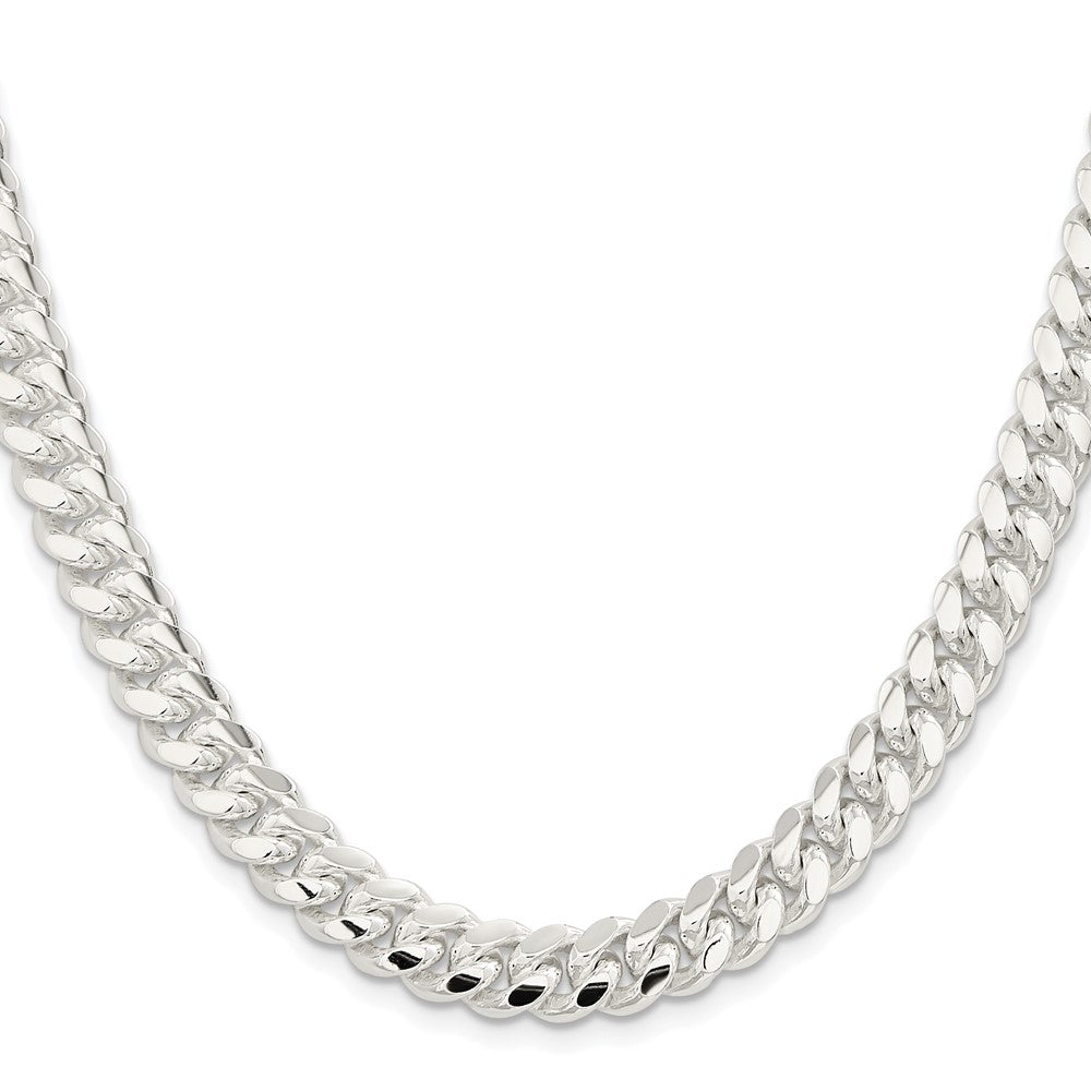 Sterling Silver Rhodium-plated 9mm Polished Domed Curb 20 Inch Chain