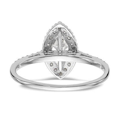 14K White Gold Halo (Holds 1 carat (10x5mm) Marquise Center) 1/4 carat Diamond Semi-mount Engagement Ring