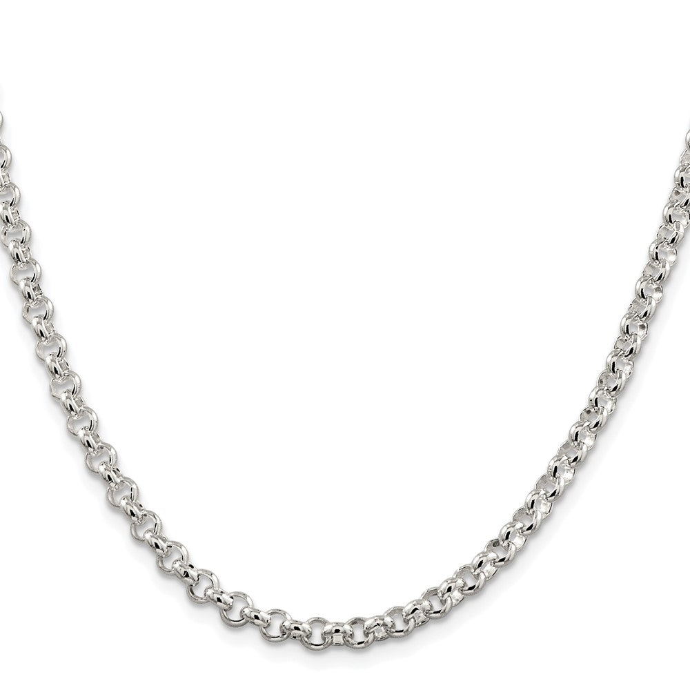 Sterling Silver Rhodium-plated 4.6mm Rolo 36 Inch Chain
