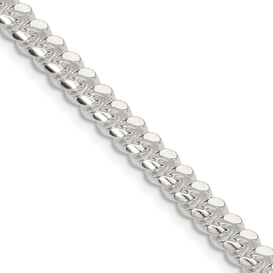 Sterling Silver Polished 5.7mm Domed Curb 22 Inch Chain