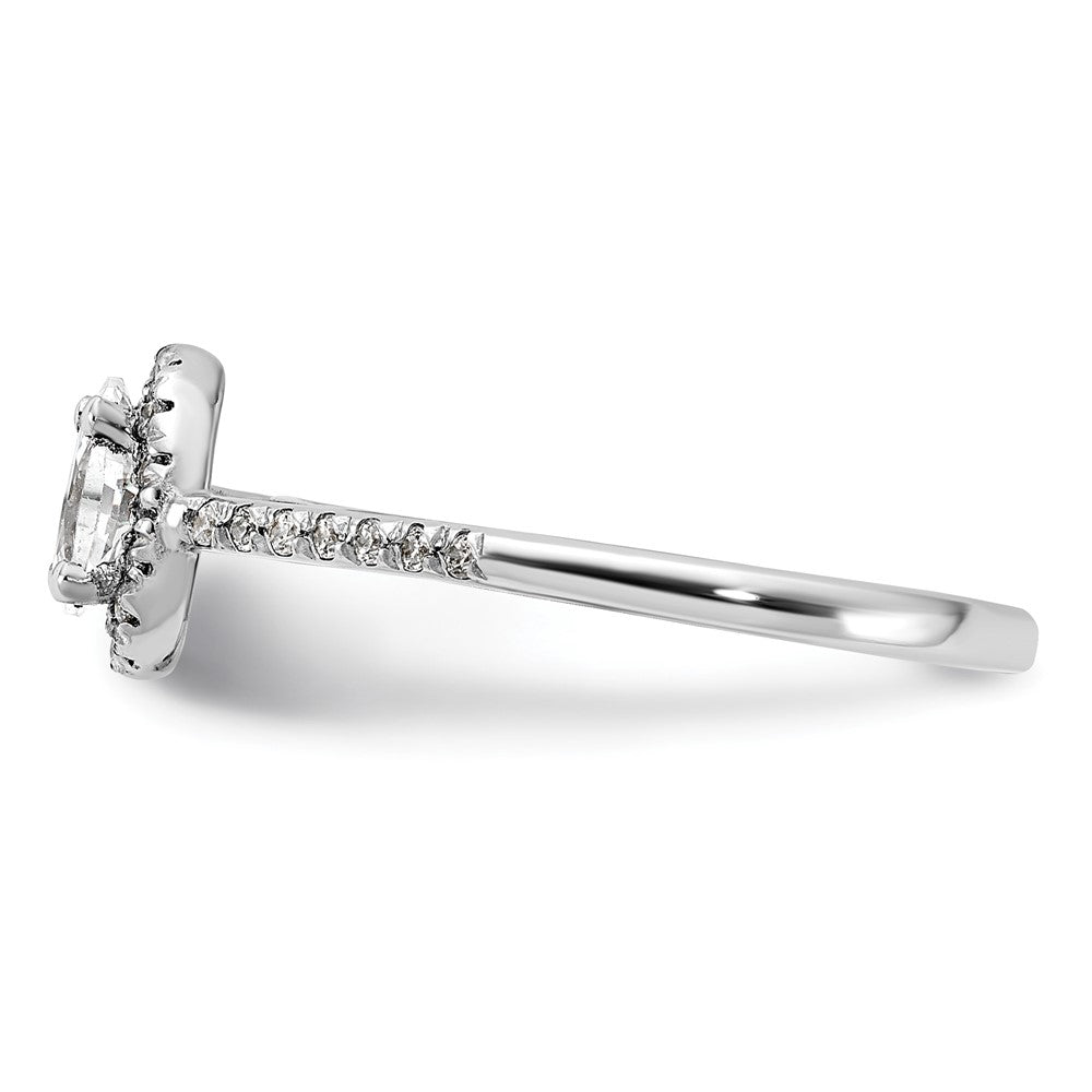 14K White Gold Halo Plus (Holds 1/2 carat (6.5x4.5mm) Oval Center) 1/3 carat Diamond Semi-Mount Engagement Ring