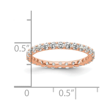 14K Rose Gold Polished Size 5.5 U-Shared Prong 1 carat Diamond Complete Eternity Wedding Band Ring