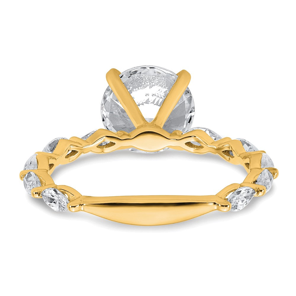True Origin 14K Yellow Gold 5/8 carat Lab Ground Diamond VS+ F+ Semi-Mount Round Engagement Ring
