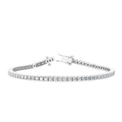 3.0 ct. tw. Classic Four-Prong Natural Diamond Tennis Bracelet in 14K White Gold