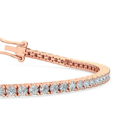 3.0 ct. tw. Classic Four-Prong Natural Diamond Tennis Bracelet in 14K Rose Gold