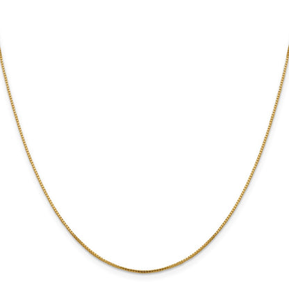 16 Inch 14K Yellow Gold 1mm Sparkle Octagonal Box Chain Necklace
