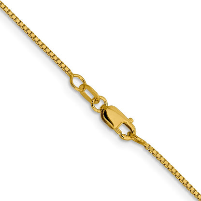 16 Inch 14K Yellow Gold 1mm Sparkle Octagonal Box Chain Necklace