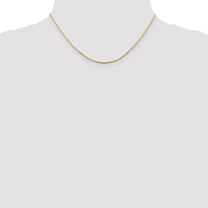 16 Inch 14K Yellow Gold 1mm Sparkle Octagonal Box Chain Necklace