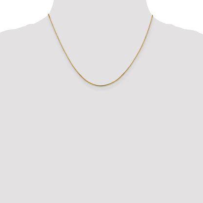 18 Inch 14K Yellow Gold 1mm Sparkle Octagonal Box Chain Necklace