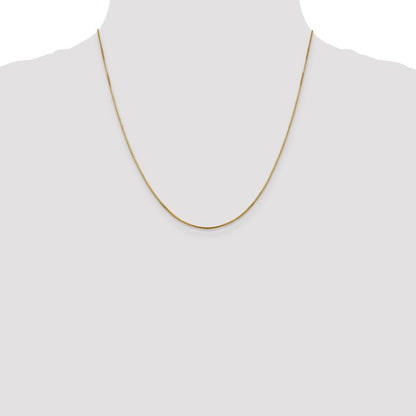 2 Inch 14K Yellow Gold 1mm Sparkle Octagonal Box Chain Necklace