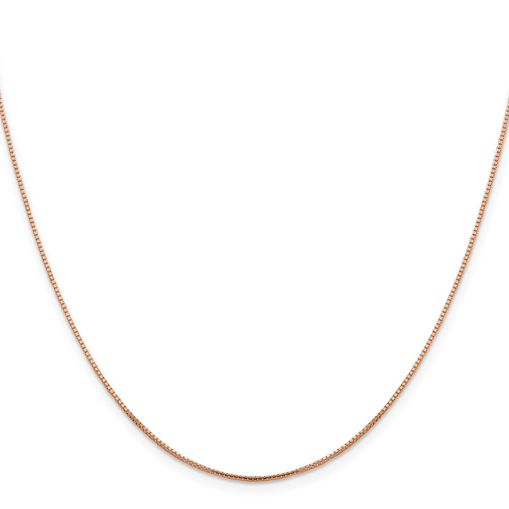 18 Inch 14K Rose Gold 1mm Sparkle Octagonal Box Chain Necklace