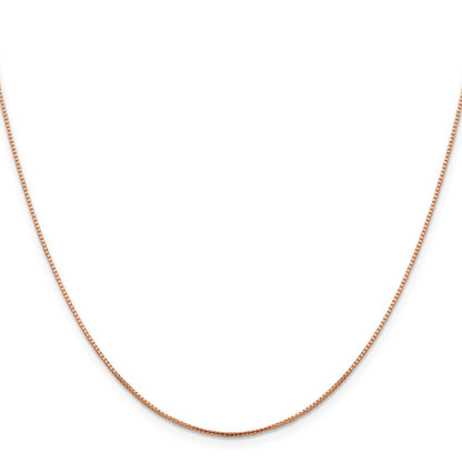 2 Inch 14K Rose Gold 1mm Sparkle Octagonal Box Chain Necklace