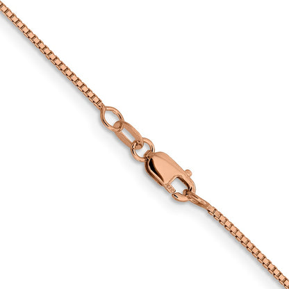18 Inch 14K Rose Gold 1mm Sparkle Octagonal Box Chain Necklace