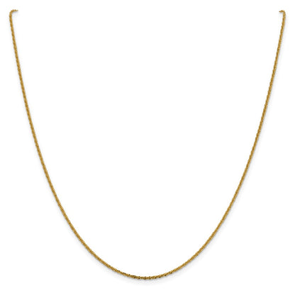18 Inch 14K Yellow Gold 1.5mm Cyclone Chain Necklace