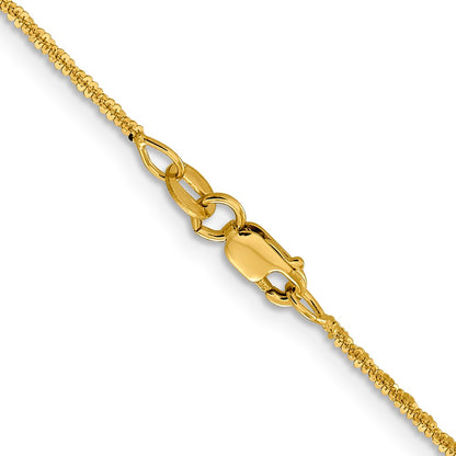 18 Inch 14K Yellow Gold 1.5mm Cyclone Chain Necklace