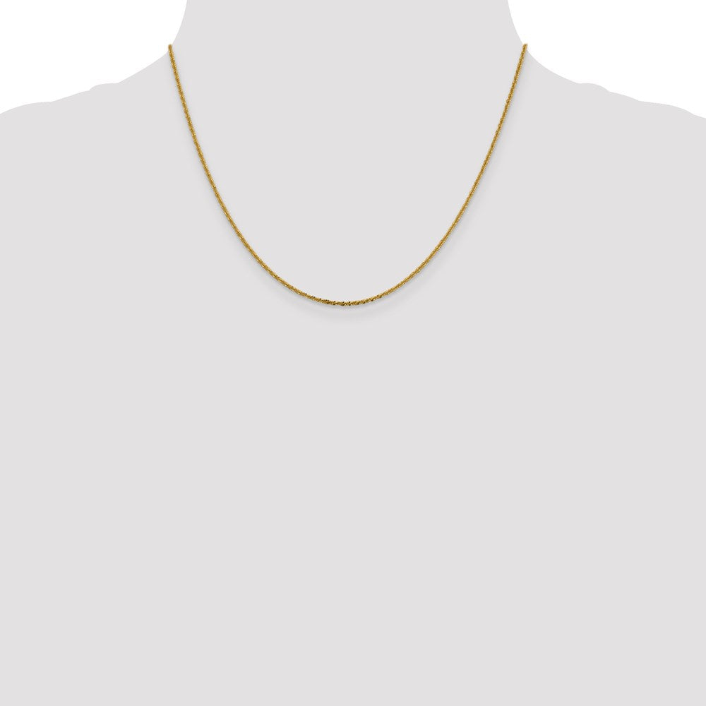 18 Inch 14K Yellow Gold 1.5mm Cyclone Chain Necklace