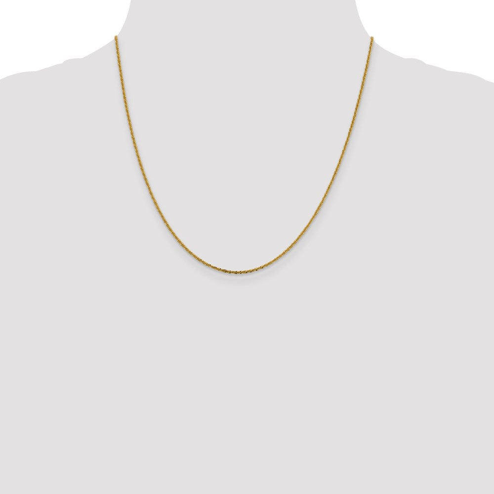 2 Inch 14K Yellow Gold 1.5mm Cyclone Chain Necklace