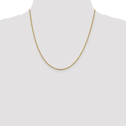 2 Inch 14K Yellow Gold 1.5mm Cyclone Chain Necklace