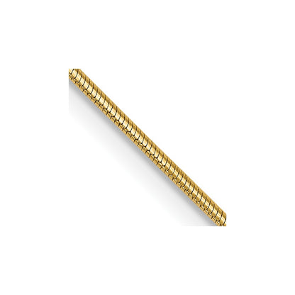 16 Inch 14K Yellow Gold .8mm Round Snake Chain Necklace