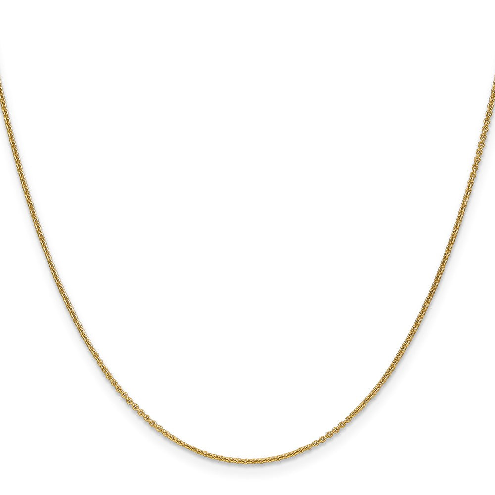 18 Inch 14K Yellow Gold 1.1mm Round Cable Chain Necklace