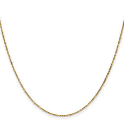 16 Inch 14K Yellow Gold 1.1mm Round Cable Chain Necklace