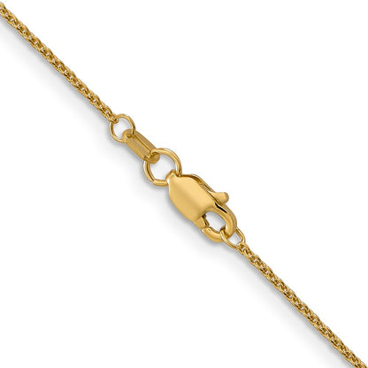 24 Inch 14K Yellow Gold 1.1mm Round Cable Chain Necklace